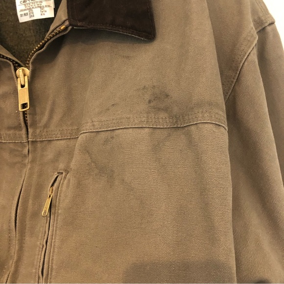 Carhartt Tan Duck Canvas Fleece Lined Heavy Duty Coat RN14806. Sz 2X TALL - Picture 5 of 16